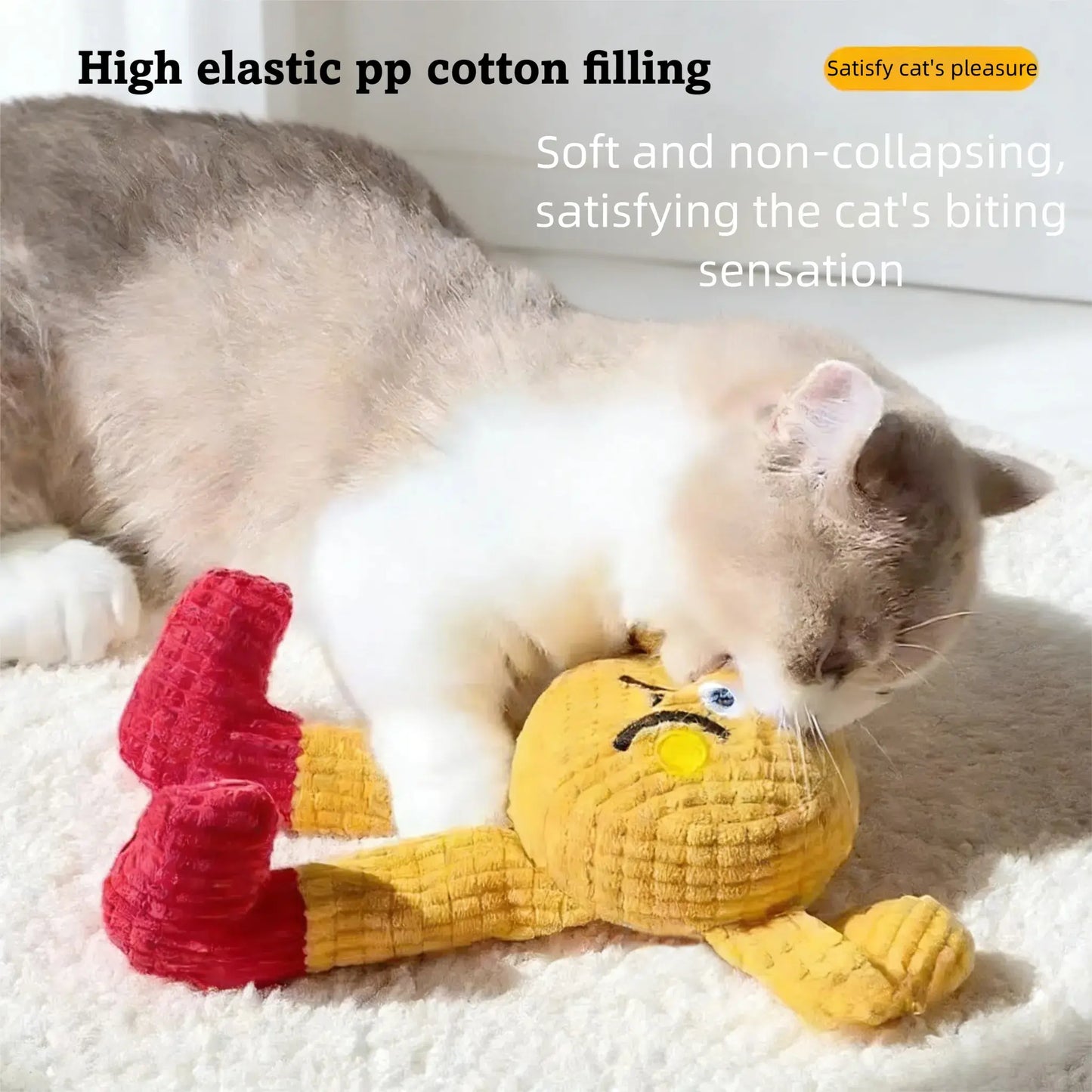 Interactive Catnip-Infused Plush Toys with Crinkly Sound - Set of 2, Soft and Durable for Indoor Kittens and Cats
