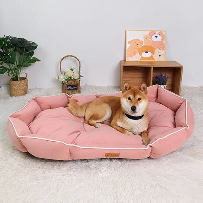 All-Season Anti-Slip Plush Dog Bed with Washable Cushion and Durable Base for Ultimate Comfort