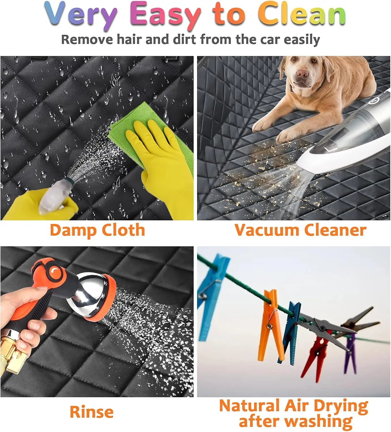 Heavy-Duty Waterproof Dog Car Seat Cover with Nonslip Hammock Design - Scratch-Proof Soft Back Seat Protector for Cars, Trucks, and SUVs