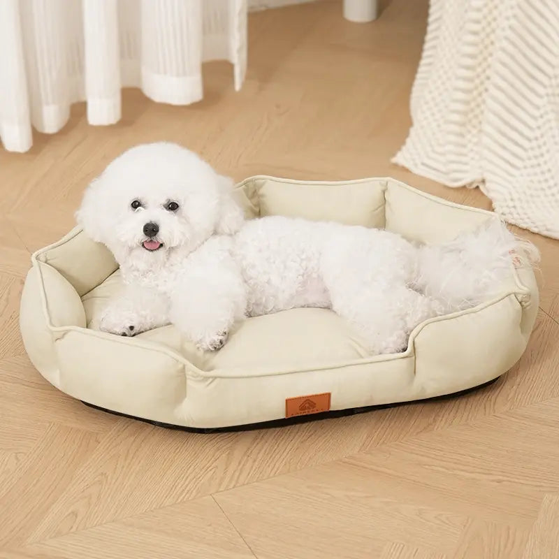 All-Season Anti-Slip Plush Dog Bed with Washable Cushion and Durable Base for Ultimate Comfort