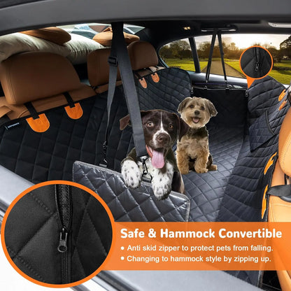 Heavy-Duty Waterproof Dog Car Seat Cover with Nonslip Hammock Design - Scratch-Proof Soft Back Seat Protector for Cars, Trucks, and SUVs