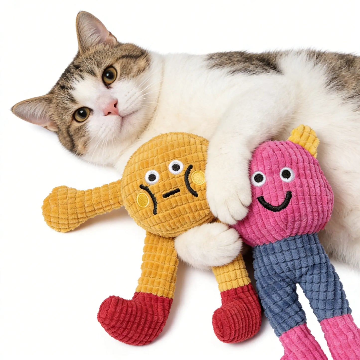 Interactive Catnip-Infused Plush Toys with Crinkly Sound - Set of 2, Soft and Durable for Indoor Kittens and Cats
