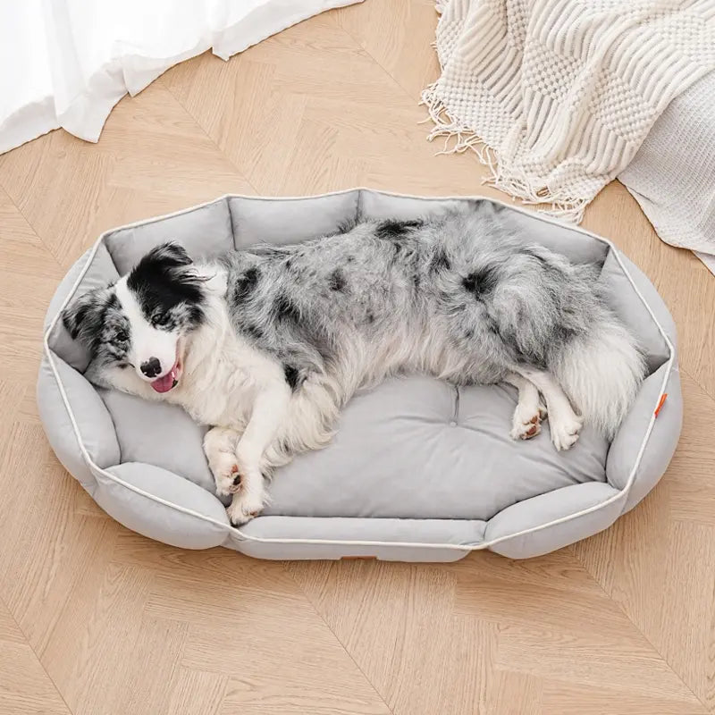 All-Season Anti-Slip Plush Dog Bed with Washable Cushion and Durable Base for Ultimate Comfort
