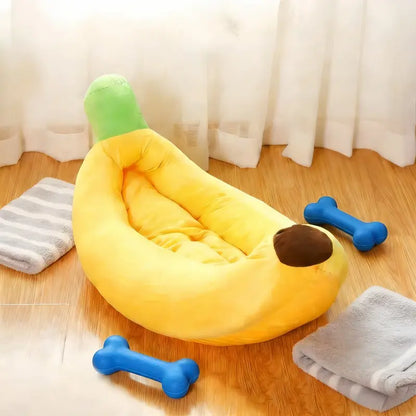 Banana Boat Pet Bed, Shaped Beds, Detachable and Washable, Suitable for Small/Medium Cats/Dogs, Universal Design, Comfortable and Soft, Secure Pet Bed