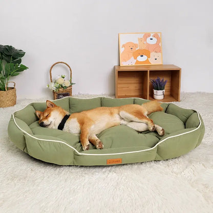 All-Season Anti-Slip Plush Dog Bed with Washable Cushion and Durable Base for Ultimate Comfort