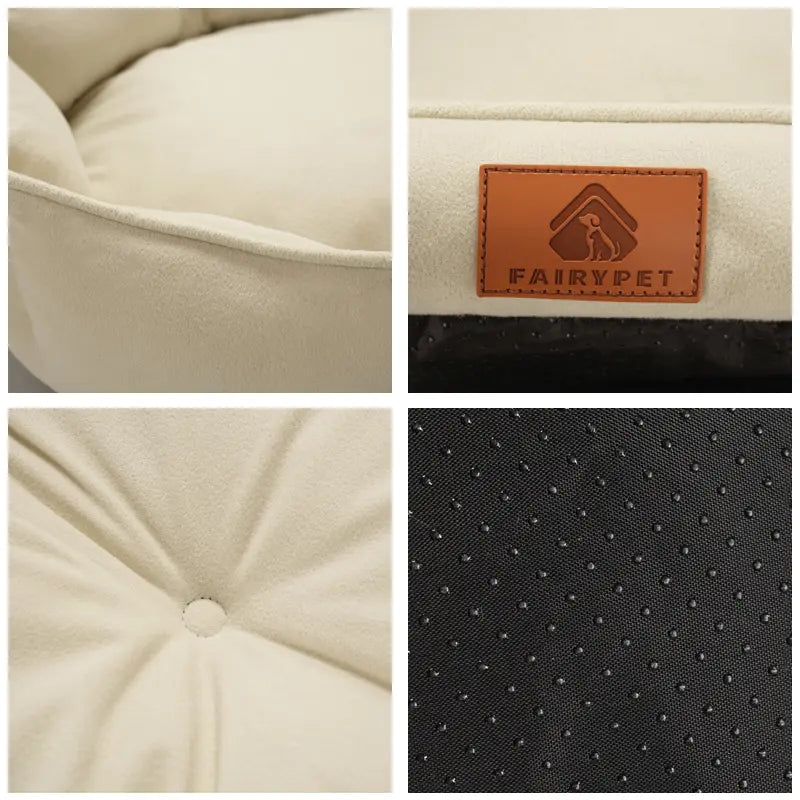 All-Season Anti-Slip Plush Dog Bed with Washable Cushion and Durable Base for Ultimate Comfort