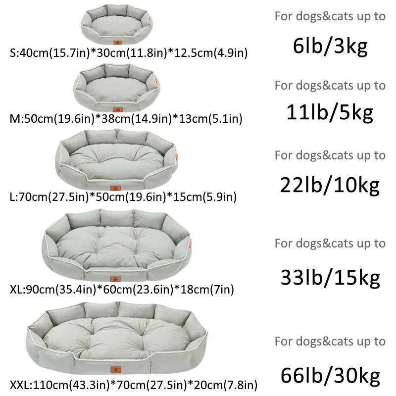 All-Season Anti-Slip Plush Dog Bed with Washable Cushion and Durable Base for Ultimate Comfort
