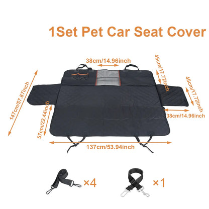 Heavy-Duty Waterproof Dog Car Seat Cover with Nonslip Hammock Design - Scratch-Proof Soft Back Seat Protector for Cars, Trucks, and SUVs