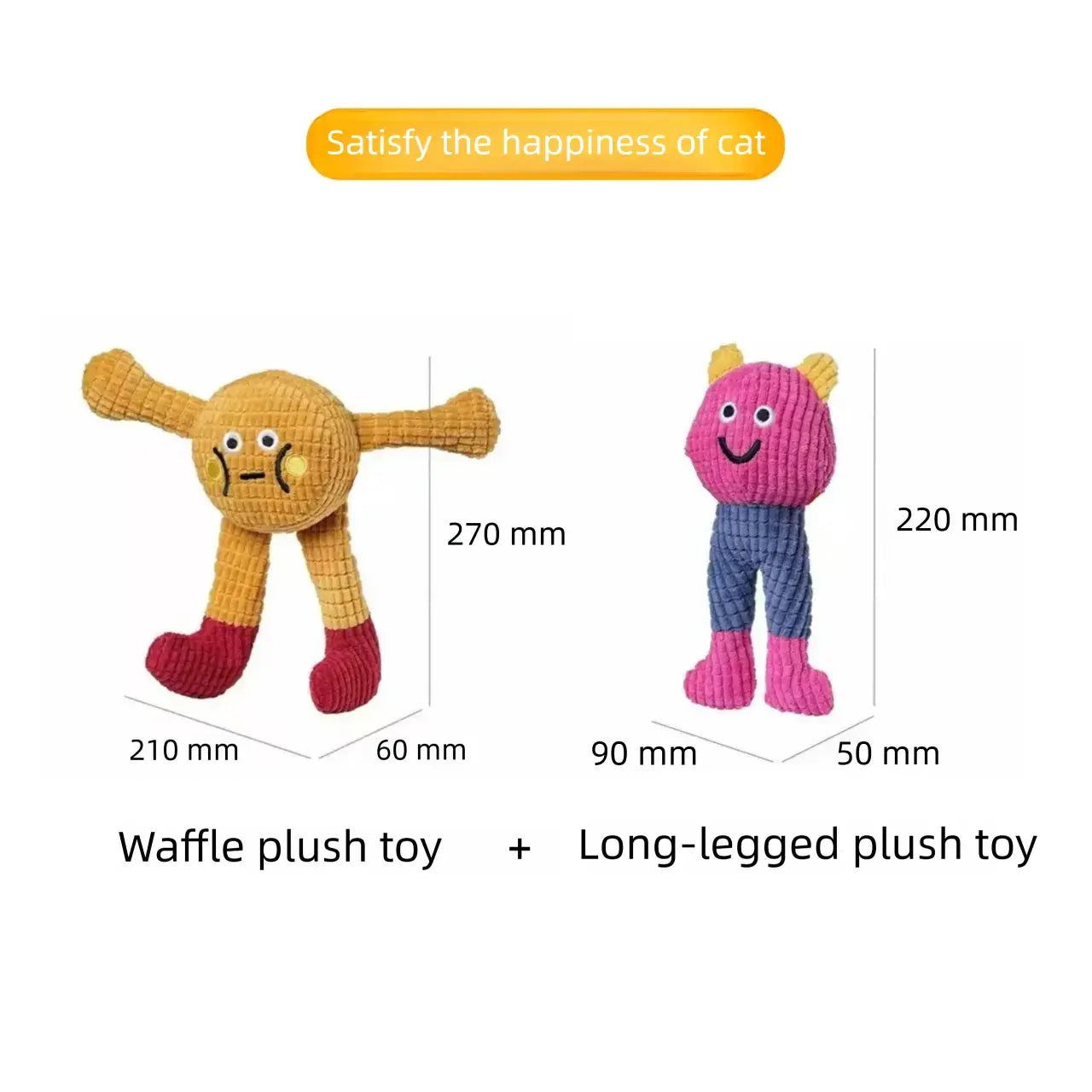 Interactive Catnip-Infused Plush Toys with Crinkly Sound - Set of 2, Soft and Durable for Indoor Kittens and Cats
