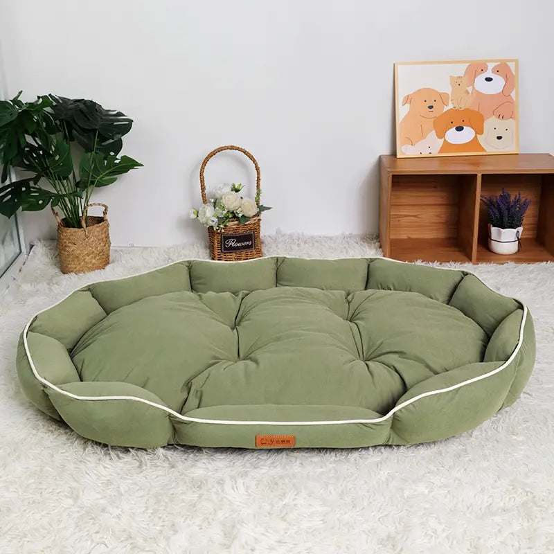 All-Season Anti-Slip Plush Dog Bed with Washable Cushion and Durable Base for Ultimate Comfort