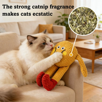 Interactive Catnip-Infused Plush Toys with Crinkly Sound - Set of 2, Soft and Durable for Indoor Kittens and Cats