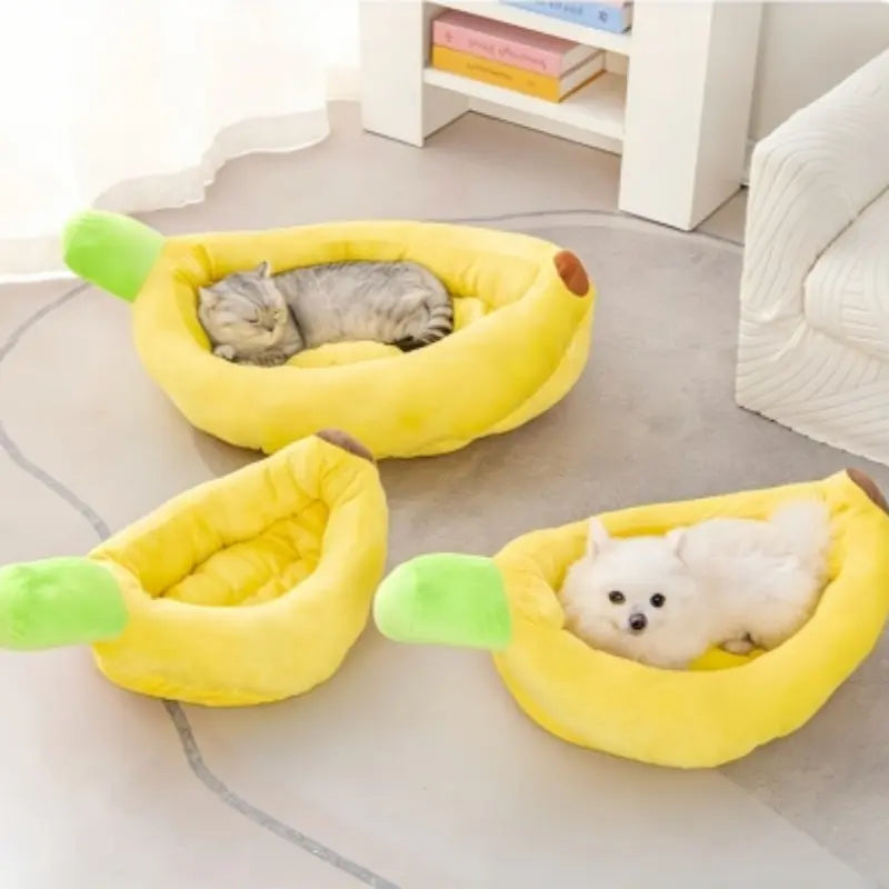 Banana Boat Pet Bed, Shaped Beds, Detachable and Washable, Suitable for Small/Medium Cats/Dogs, Universal Design, Comfortable and Soft, Secure Pet Bed