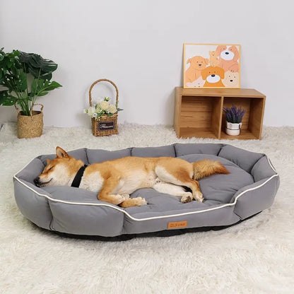 All-Season Anti-Slip Plush Dog Bed with Washable Cushion and Durable Base for Ultimate Comfort